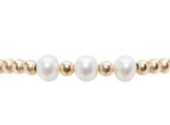 KAREN LAZAR DESIGN-bracelet-3mm yellow gold filled bracelet with 3 white pearl pattern 6.25in-3Y3PRL625 2