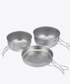 SNOW PEAK USA INC.–titanium cook set 3 pieces w/case-STW-001T 2