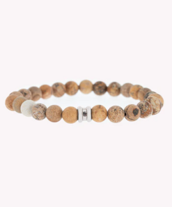 STEEL & BARNETT-bracelet-mens basic stones bracelet in wood-SBB014 2