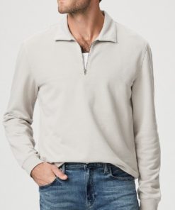 PAIGE PREMIUM DENIM–mens davion quarter zip pullover – vintage shadow grey-M178N83-B402 2