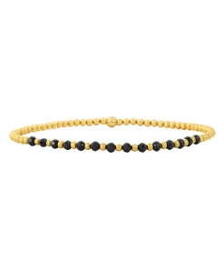 KAREN LAZAR DESIGN-bracelet-2mm signature bracelet with black spinel gold pattern – 6.25 / yellow gol-2YSGP625 2