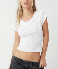 FREE PEOPLE-shoulder-womens ribbed smls off shoulder-FP192 2