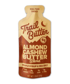 TRAIL  BUTTER–maple syrup and sea salt almond cashew butter blend lil squeeze 1.15 oz pouch-444310 2