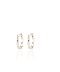 KRIS NATIONS–classic 12mm hinged huggie hoop earrings in sterling silver-E792-S 2